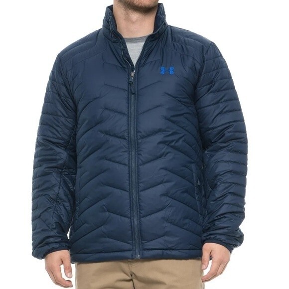 Under Armour UA ColdGear Reactor Puffer Jacket in Navy - Size Small - Picture 3 of 10